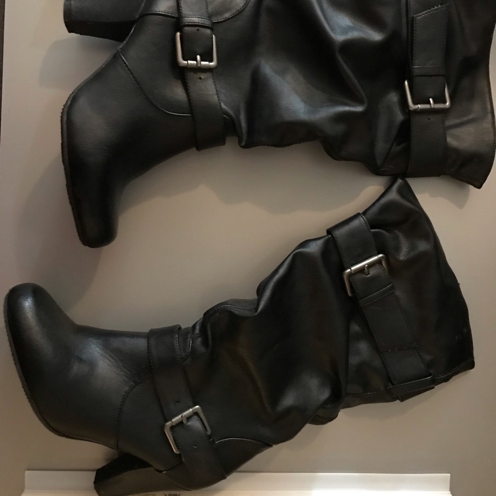 Black boots with heels